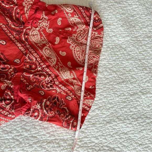 Anthro Holding Horses Women’s Red Bandana Paisley Strapless Midi Dress 0 - Picture 11 of 14